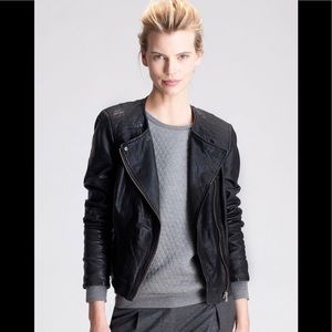 BLACK LEATHER JACKET 100% leather size 38